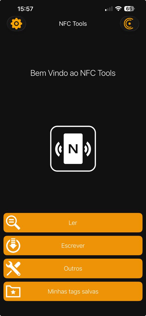 Passo 1 - Tela Inicial do NFC Tools
